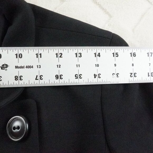 charles chang lima Double Breasted Blazer Jacket Womens 10 Black Wool Blend - Picture 10 of 12